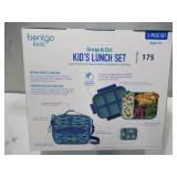 NEW Bentgo 2-Piece Kids Snap & Go Lunch Set: Leak-Proof Lunch Box & Deluxe Insulated Lunch Bag - Shark