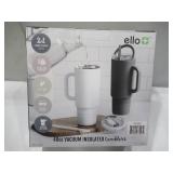 NEW Ello Port 40-oz. Stainless Steel Tumbler with Handle - Black and White