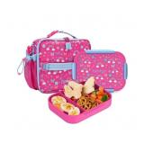 NEW Bentgo 2-Piece Kids Snap & Go Lunch Set: Leak-Proof Lunch Box & Deluxe Insulated Lunch Bag - Rainbows and Butterflies