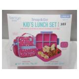 NEW Bentgo 2-Piece Kids Snap & Go Lunch Set: Leak-Proof Lunch Box & Deluxe Insulated Lunch Bag - Rainbows and Butterflies