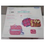 NEW Bentgo 2-Piece Kids Snap & Go Lunch Set: Leak-Proof Lunch Box & Deluxe Insulated Lunch Bag - Rainbows and Butterflies