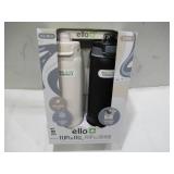 NEW Ello Pop & Fill 22oz. Stainless Steel Water Bottle with Leak Proof Locking Lid, 2-Pack - Dunes/Charcoal
