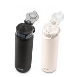 NEW Ello Pop & Fill 22oz. Stainless Steel Water Bottle with Leak Proof Locking Lid, 2-Pack - Dunes/Charcoal