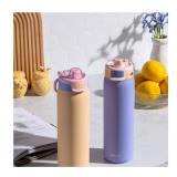 NEW Ello Pop & Fill 22oz. Stainless Steel Water Bottle with Leak Proof Locking Lid, 2-Pack Cornflower/ Blush Breeze