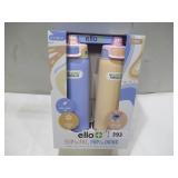 NEW Ello Pop & Fill 22oz. Stainless Steel Water Bottle with Leak Proof Locking Lid, 2-Pack Cornflower/ Blush Breeze