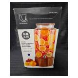 2.2 Gallon Glass Drink Dispenser with Acacia Wood Stand