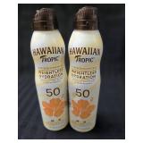 (2) Bottles of Hawaiian Tropic Weightless Hydration Clear Sunscreen SPF 50