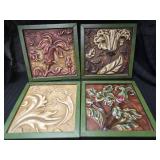 (4) Decorative Flower Wall Art