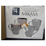 Set of 4 Stainless Steel Mugs and Happy Twisting Ice Cup