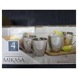 Set of 4 Stainless Steel Mugs and Happy Twisting Ice Cup