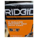 Ridgid 16 Gal wet/dry Vac with cart