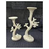 Unique Bird Candle Holders White