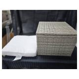 NEW Wicker Basket with Cushion perfect for one person to sit on to put shoes on