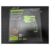 Greenworks 3/8" corded Drill Variable speed