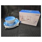 5 pc Star Glassware Set and set Of Blue plates