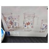 5 pc Star Glassware Set and set Of Blue plates