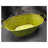 2 Decorative Tin Baskets Magazine Holder -Plant Holder