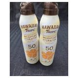 (2) Bottles of Hawaiian Tropic Weightless Hydration Clear Sunscreen SPF 50