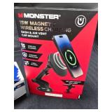 Monster 15W Magnetic Wireless Charging  Dash Car Mount   WSQK 94.5 FM Stranger Things Crew Socks