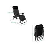 Adjustable Zero Gravity Patio Chair Recliner w/ Cup Holders (ONE CHAIR ONLY) Black
