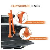 Garvee 1100 lb Electric Pickup Truck Crane with Electric Winch 3500 lb 12V, Folding Truck-Mounted Crane, Painted Steel Pickup Truck Jib Cranes Hoist 360° Swivel for Lifting Goods in Construction Fact