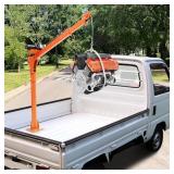 Garvee 1100 lb Electric Pickup Truck Crane with Electric Winch 3500 lb 12V, Folding Truck-Mounted Crane, Painted Steel Pickup Truck Jib Cranes Hoist 360° Swivel for Lifting Goods in Construction Fact