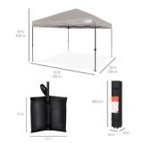 One-Person Setup Instant Pop Up Canopy w/ Case, 4 Weight Bags - 10x10ft (Gray)