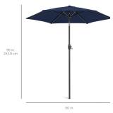 Outdoor Market Patio Umbrella w/ Push Button Tilt, Crank Lift - 7.5ft (Navy Blue)