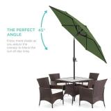 Outdoor Market Patio Umbrella w/ Push Button Tilt, Crank Lift - 7.5ft (Fern)