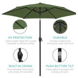Outdoor Market Patio Umbrella w/ Push Button Tilt, Crank Lift - 7.5ft (Fern)