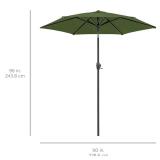 Outdoor Market Patio Umbrella w/ Push Button Tilt, Crank Lift - 7.5ft (Fern)