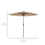 Solar LED Lighted Patio Umbrella w/ Tilt Adjustment, UV-Resistant - 10ft (Tan)