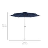 Outdoor Steel Market Patio Umbrella Decoration w/ Tilt, Crank Lift - 10ft (Navy Blue)