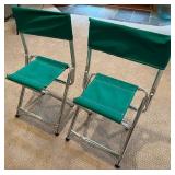 Base - Masters Folding Chairs - 1996, Green Canvas (Lot of 2)