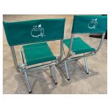 Base - Masters Folding Chairs - 1996, Green Canvas (Lot of 2)