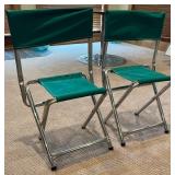 Base - Masters Folding Chairs - 1996, Green Canvas (Lot of 2)