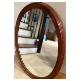 LL- Round Wood-Framed Mirror