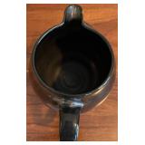DR - Prinknash Abbey Pottery Pitcher & Small Vintage Black on Black Pottery Dish - Black Glaze