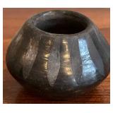DR - Prinknash Abbey Pottery Pitcher & Small Vintage Black on Black Pottery Dish - Black Glaze