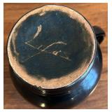 DR - Prinknash Abbey Pottery Pitcher & Small Vintage Black on Black Pottery Dish - Black Glaze