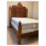 LBR - Antique Victorian Carved Four-Poster Bed