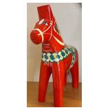 LL - Large Dala Horse - Hand-Painted Red Wooden Folk Art Figure