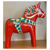 LL - Large Dala Horse - Hand-Painted Red Wooden Folk Art Figure