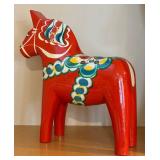 LL - Large Dala Horse - Hand-Painted Red Wooden Folk Art Figure