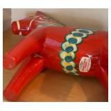 LL - Large Dala Horse - Hand-Painted Red Wooden Folk Art Figure