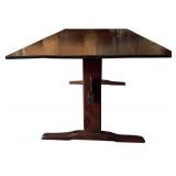 LL - Vintage Solid Wood Rectangular Table - Dark Finish, Removable Top