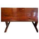 LL - Vintage Solid Wood Rectangular Table - Dark Finish, Removable Top