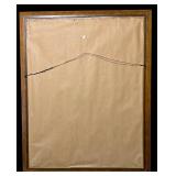 LL - Needlepoint Framed Art - Vintage Girl with Dog Outdoors