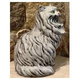 Ll - Vintage Ceramic Cat Figurine - White & Black Stripes