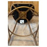 Ll - Three Bar Stools - Iron Frame with Beige Cushions